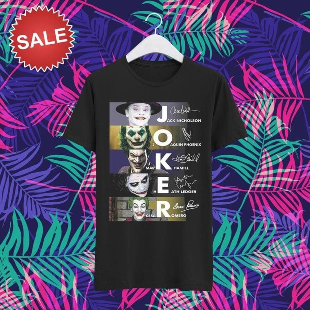 Heath Ledger Classic Unisex T Shirt Joker Evolution Joaquin Phoenix